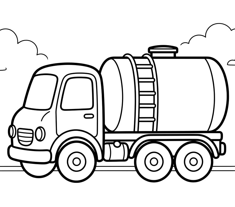 Kolorowanka Narysuj Cysterna bezpłatny wydruku prosty