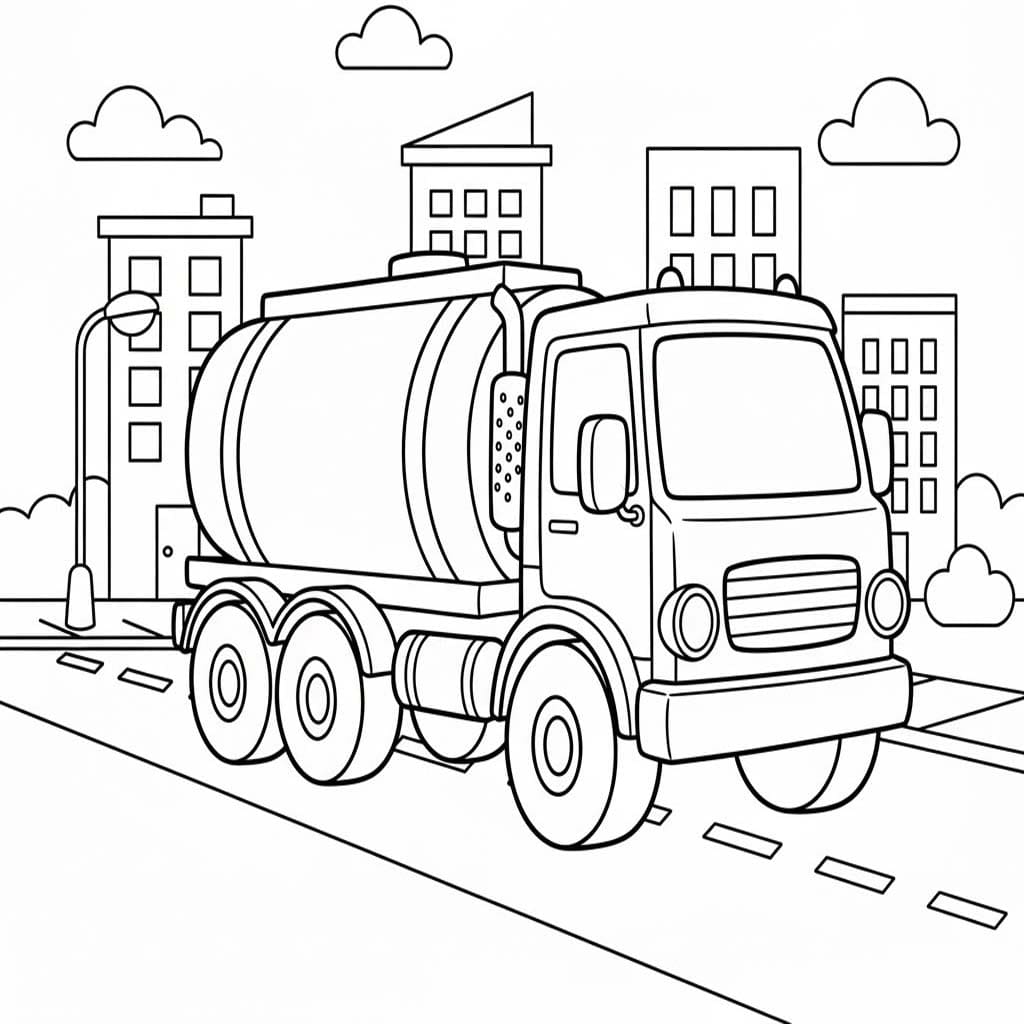 Kolorowanka Narysuj Cysterna dla dzieci