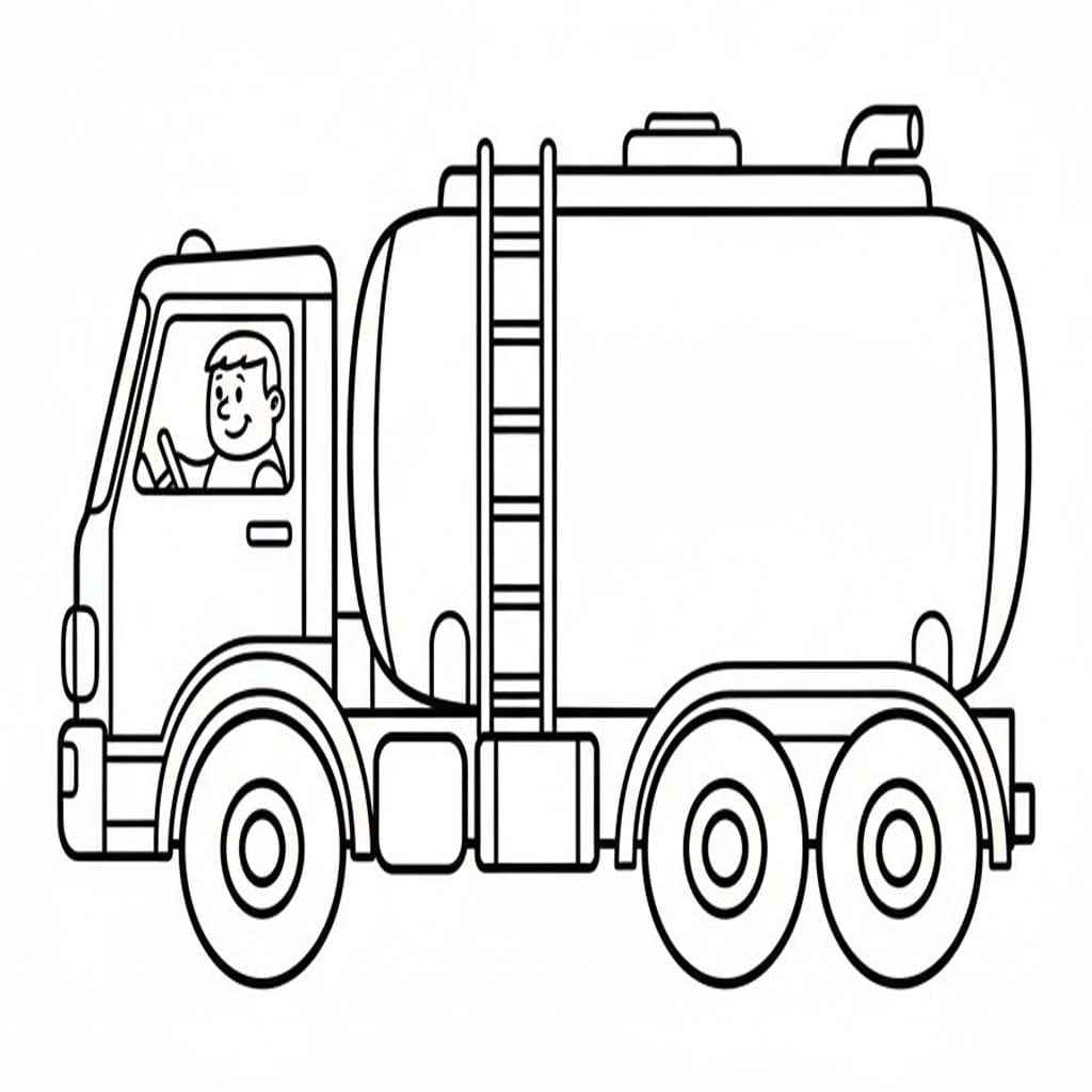 Kolorowanka Narysuj Cysterna wydruku łatwy