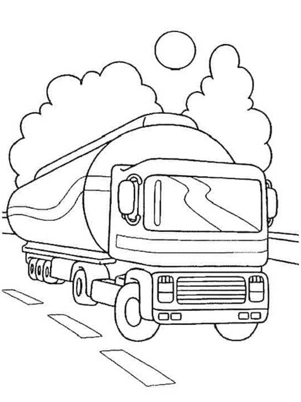 Kolorowanka Narysuj Cysterna wydruku podstawowy