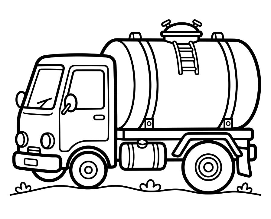 Kolorowanka Narysuj Cysterna wydruku prosty