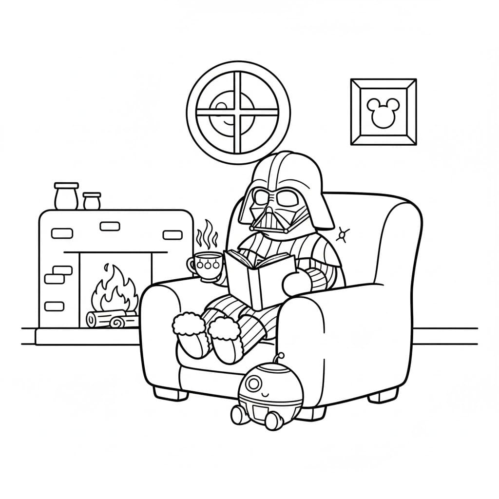 Kolorowanka Narysuj Darth Vader bezpłatny łatwy