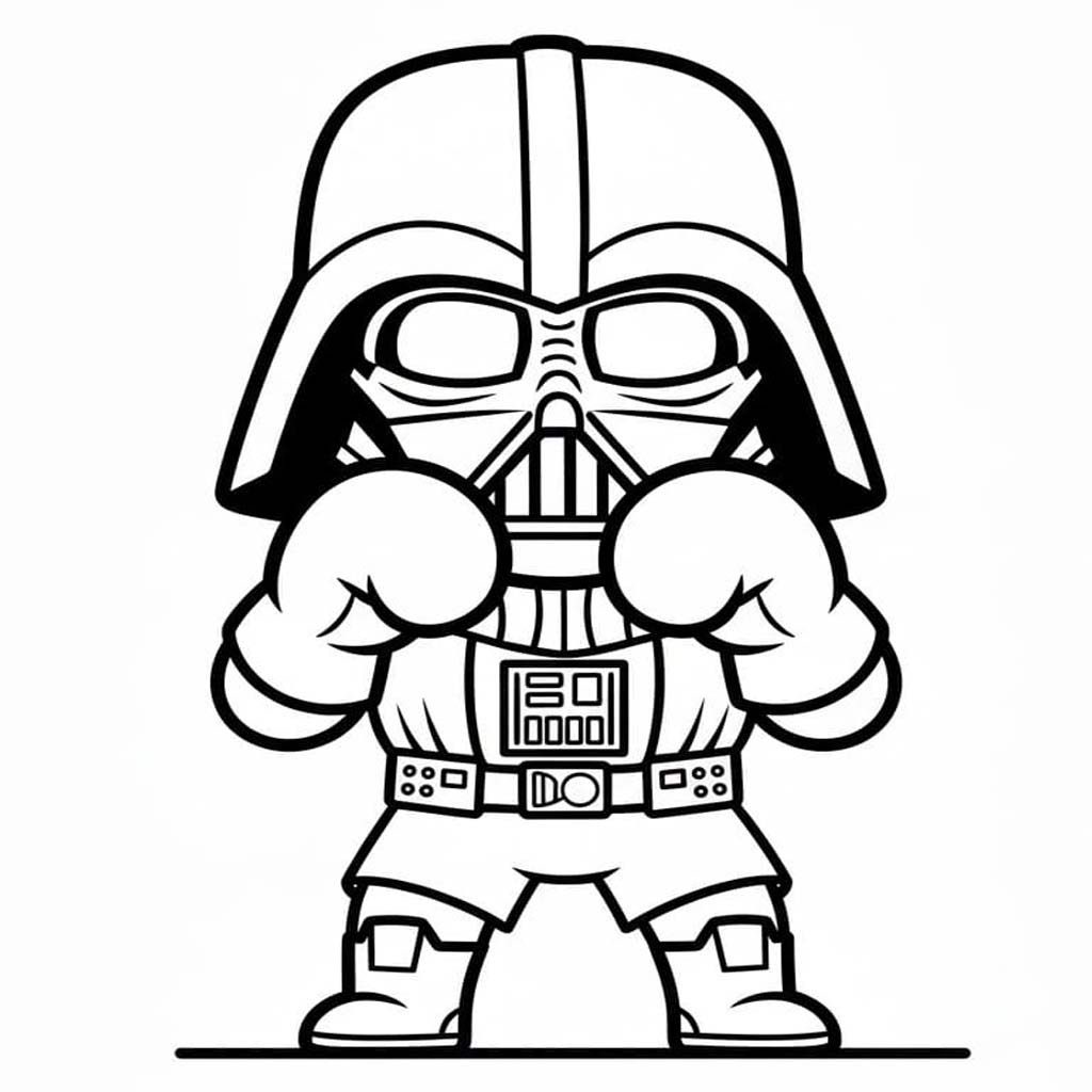 Kolorowanka Narysuj Darth Vader bezpłatny wydruku prosty