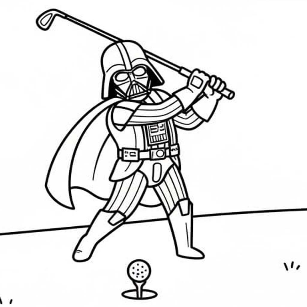 Kolorowanka Narysuj Darth Vader bezpłatny wydruku