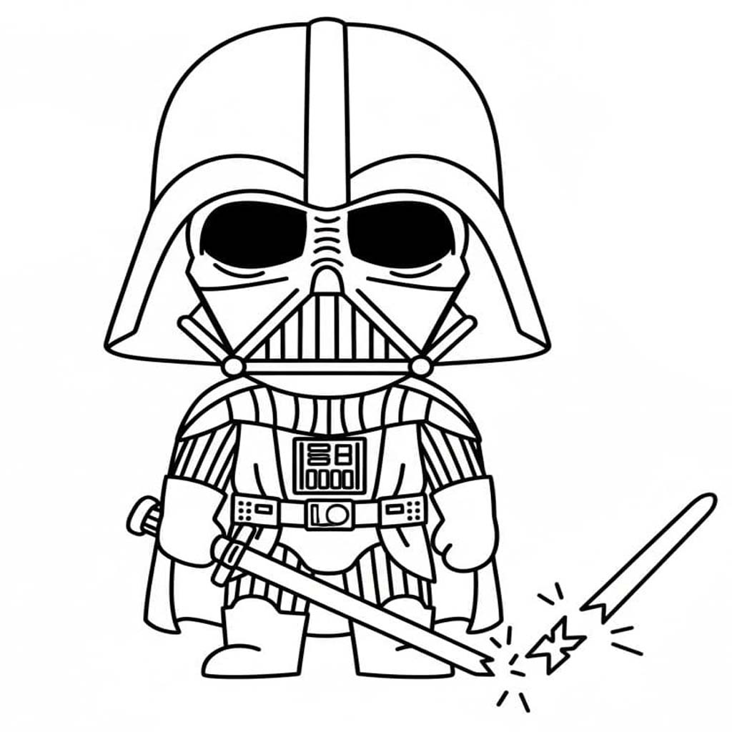 Kolorowanka Narysuj Darth Vader bezpłatny