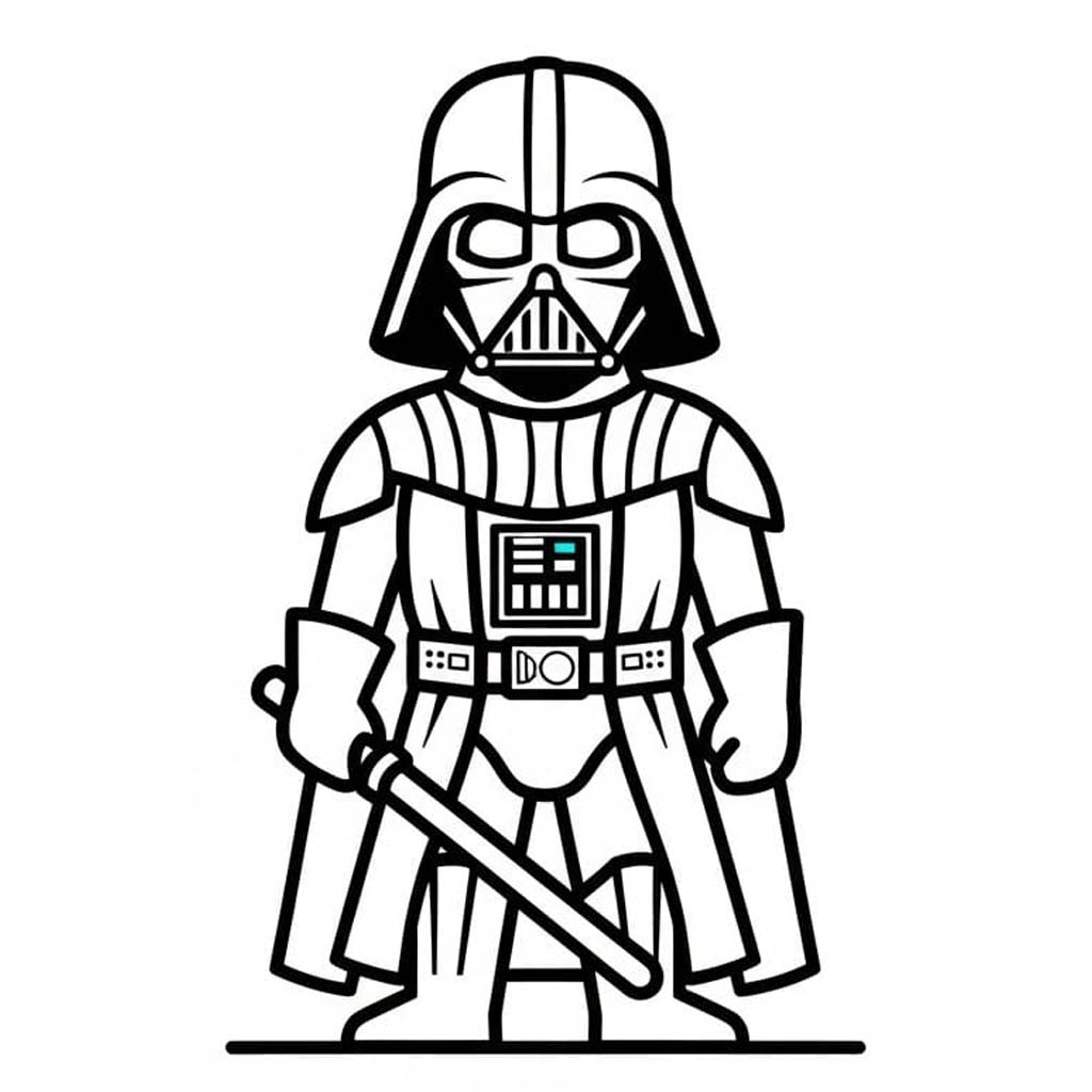 Kolorowanka Narysuj Darth Vader dla dzieci