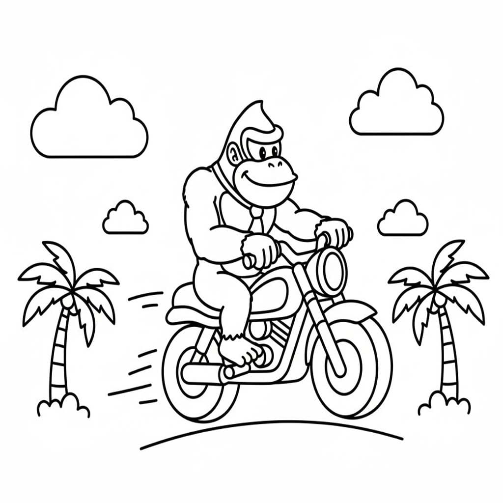 Kolorowanka Narysuj Donkey Kong bezpłatny łatwy