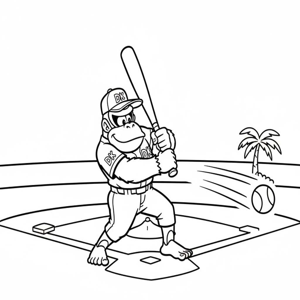 Kolorowanka Narysuj Donkey Kong bezpłatny podstawowy