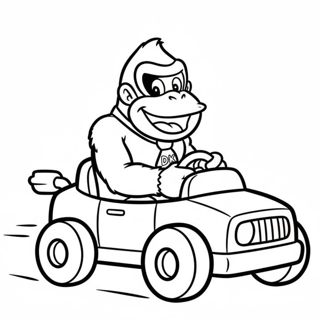 Kolorowanka Narysuj Donkey Kong bezpłatny prosty