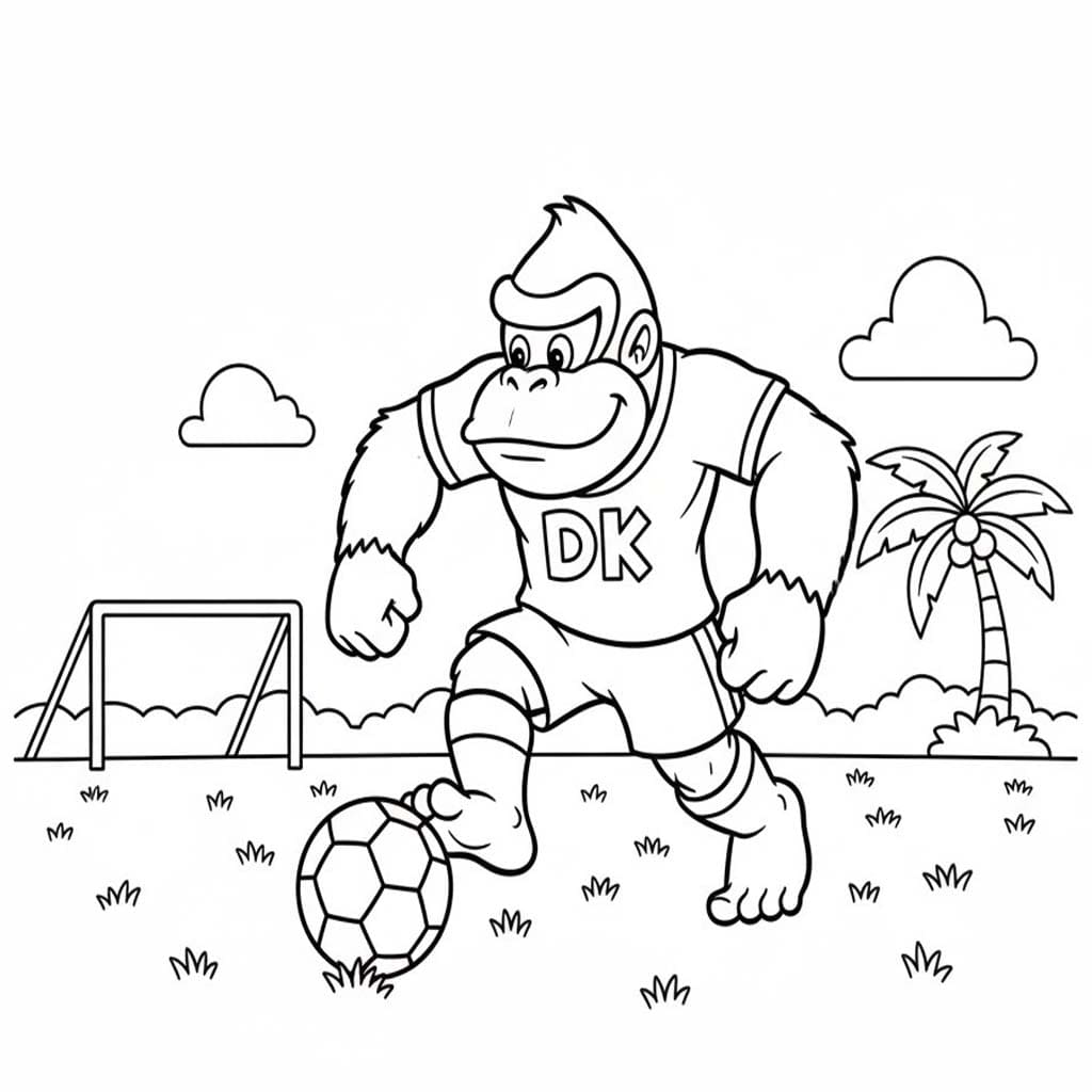 Kolorowanka Narysuj Donkey Kong bezpłatny wydruku łatwy