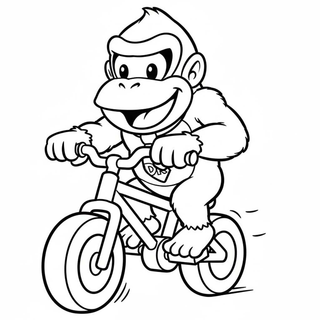 Kolorowanka Narysuj Donkey Kong bezpłatny wydruku prosty