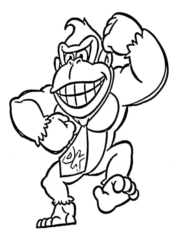 Kolorowanka Narysuj Donkey Kong