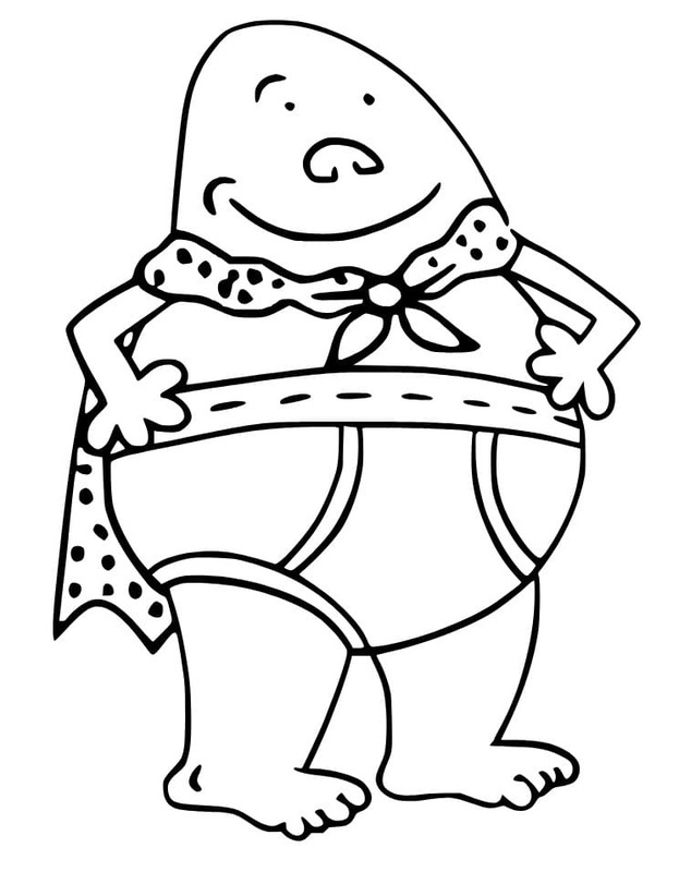 Kolorowanka Narysuj Kapitan Majtas wydruku dla dzieci