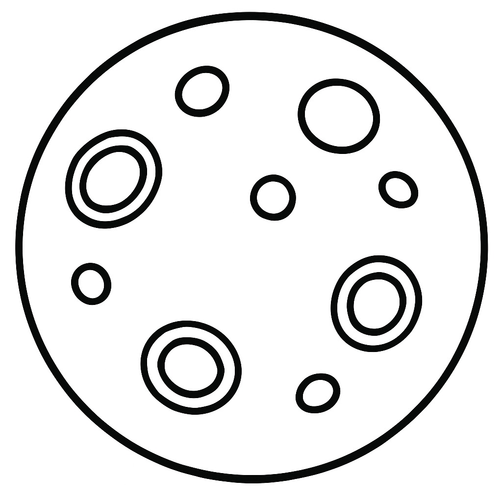 Kolorowanka Narysuj Księżyc bezpłatny wydruku