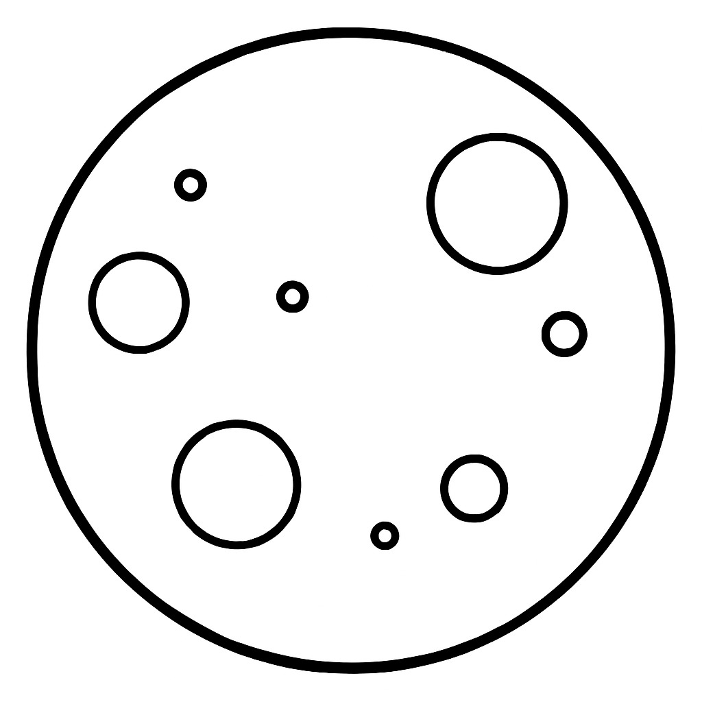 Kolorowanka Narysuj Księżyc prosty