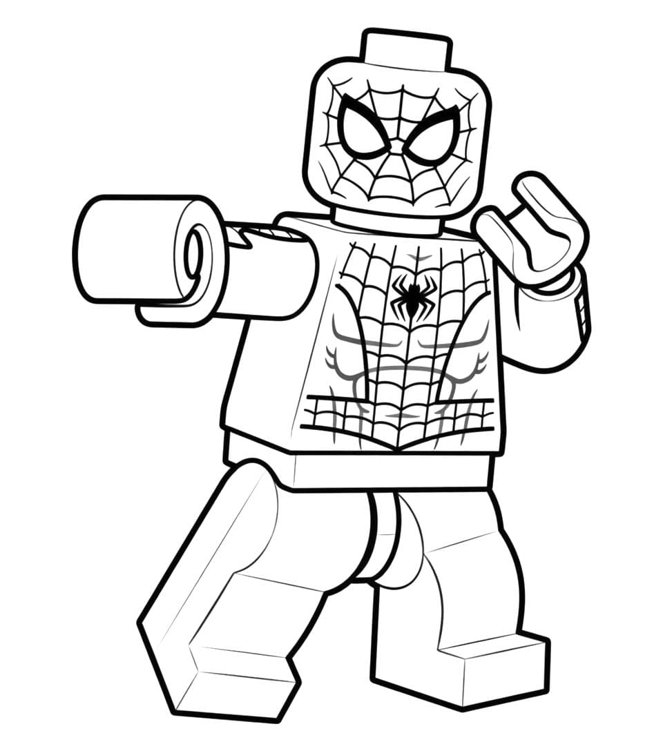 Kolorowanka Narysuj Lego Spiderman bezpłatny dla dzieci