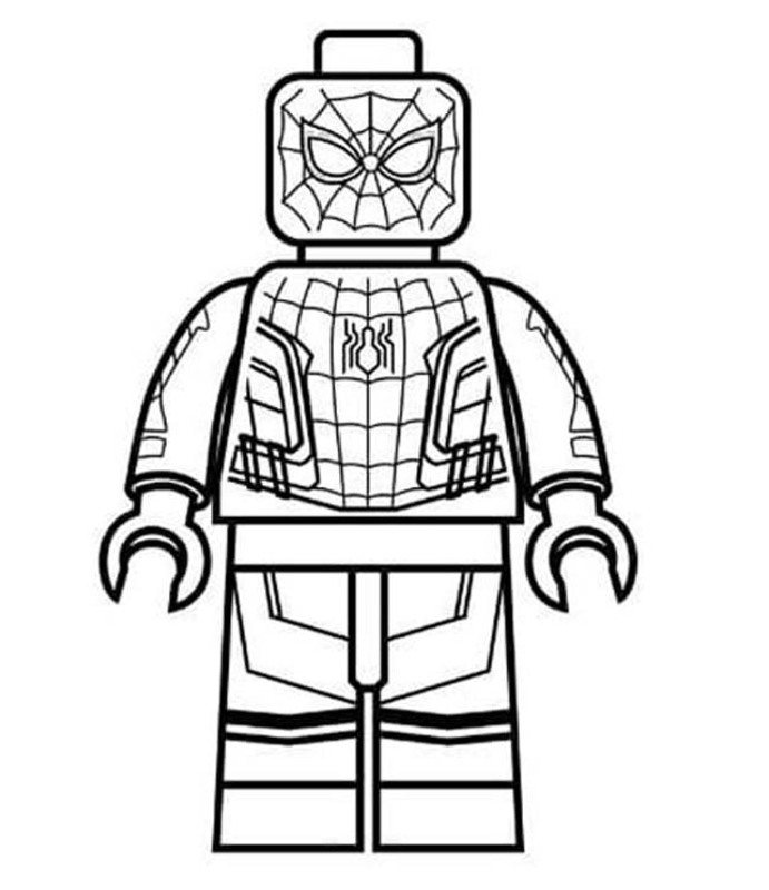Kolorowanka Narysuj Lego Spiderman bezpłatny łatwy
