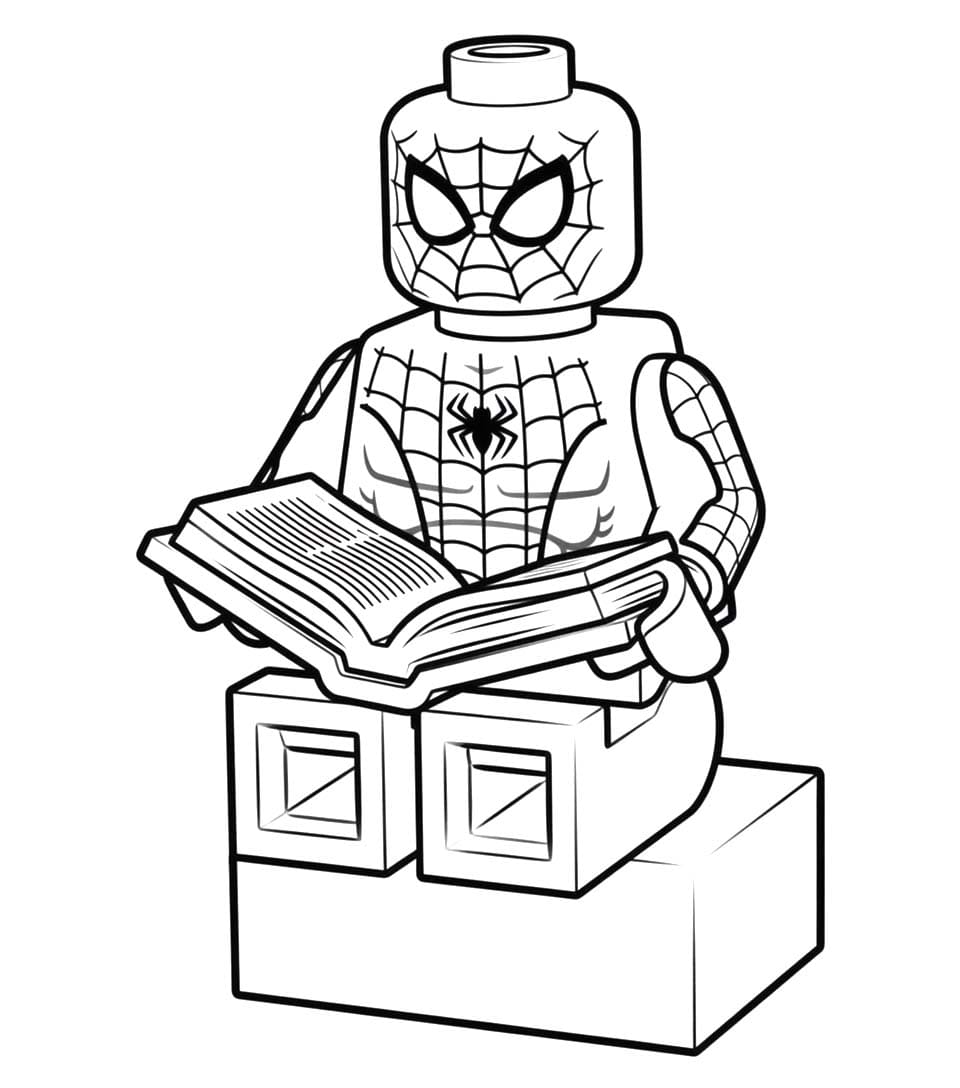 Kolorowanka Narysuj Lego Spiderman bezpłatny podstawowy