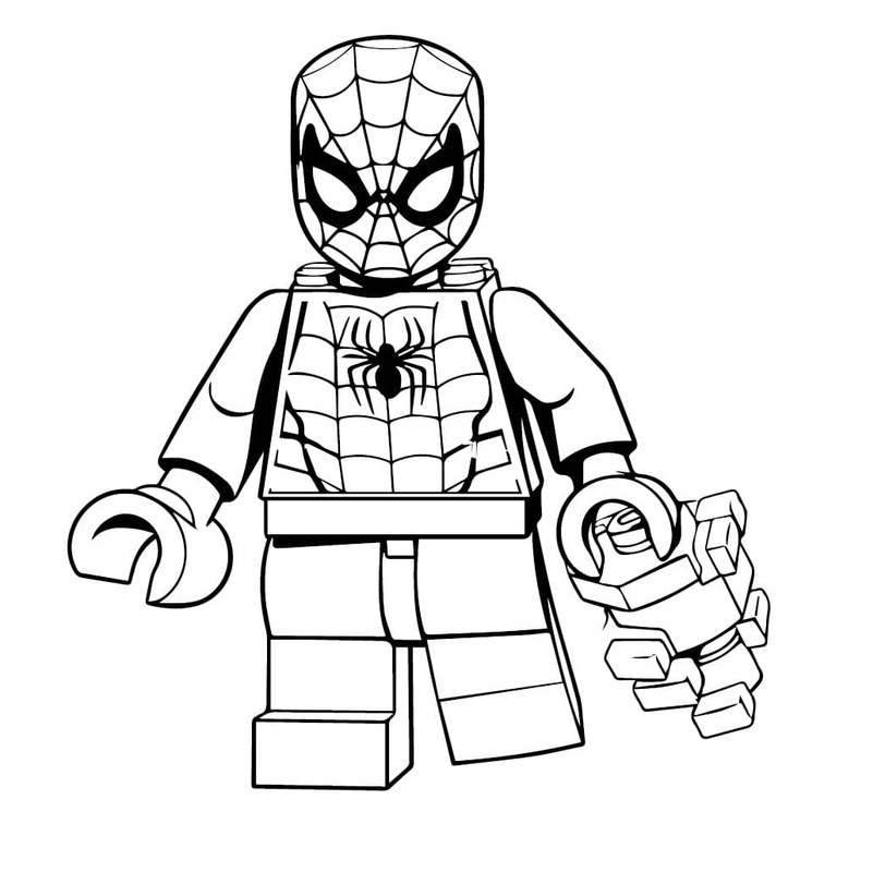 Kolorowanka Narysuj Lego Spiderman bezpłatny wydruku łatwy