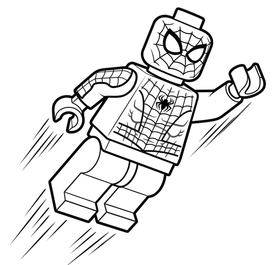Kolorowanka Narysuj Lego Spiderman bezpłatny wydruku podstawowy