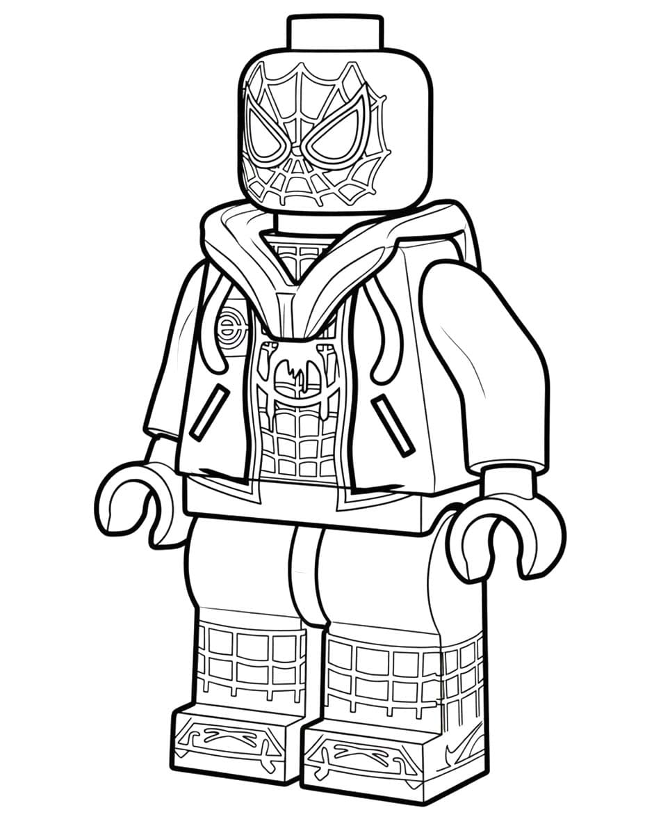 Kolorowanka Narysuj Lego Spiderman bezpłatny wydruku