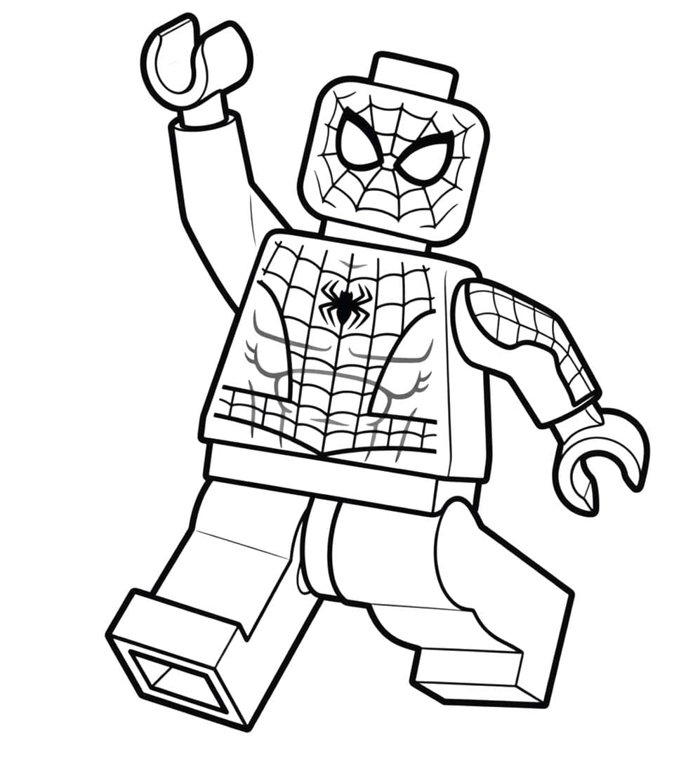 Kolorowanka Narysuj Lego Spiderman dla dzieci