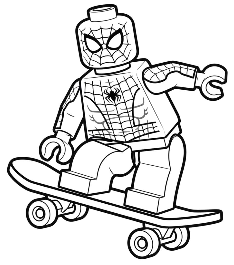 Kolorowanka Narysuj Lego Spiderman łatwy