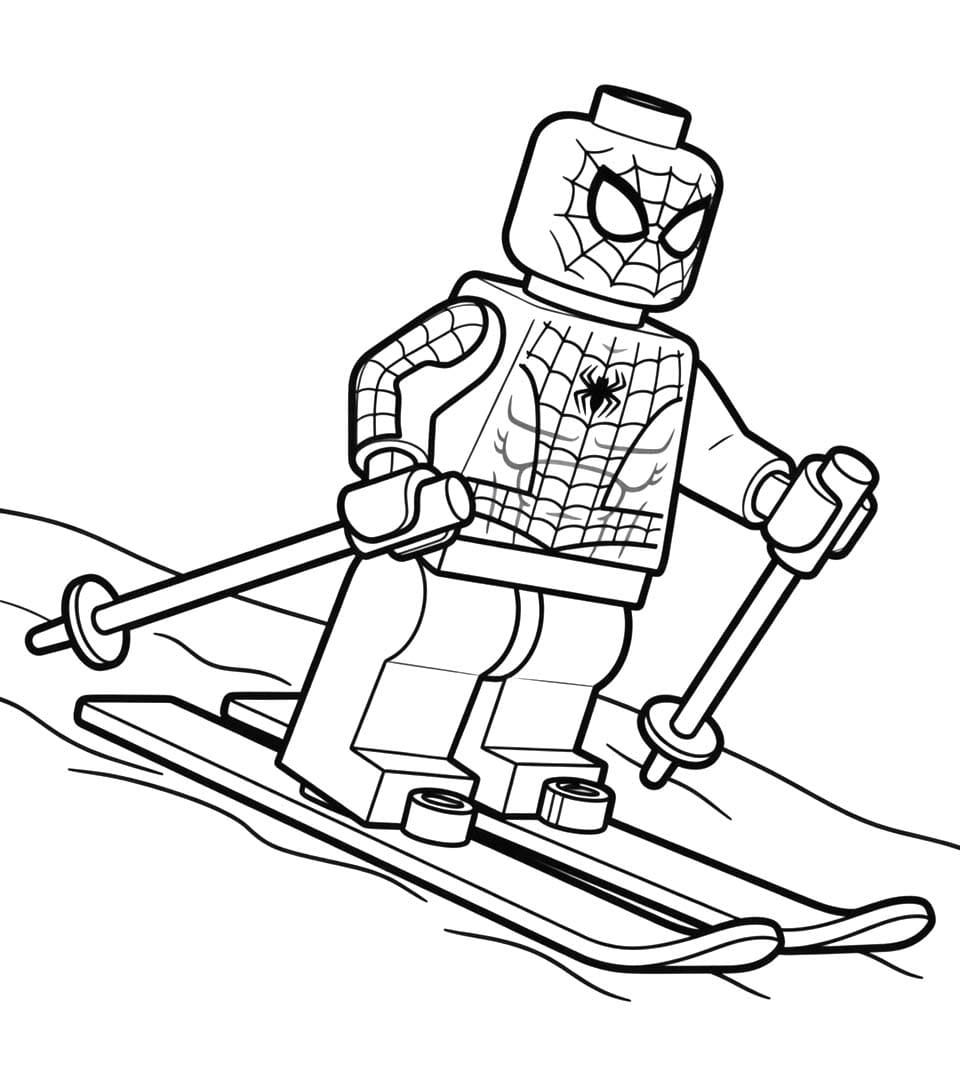 Kolorowanka Narysuj Lego Spiderman podstawowy