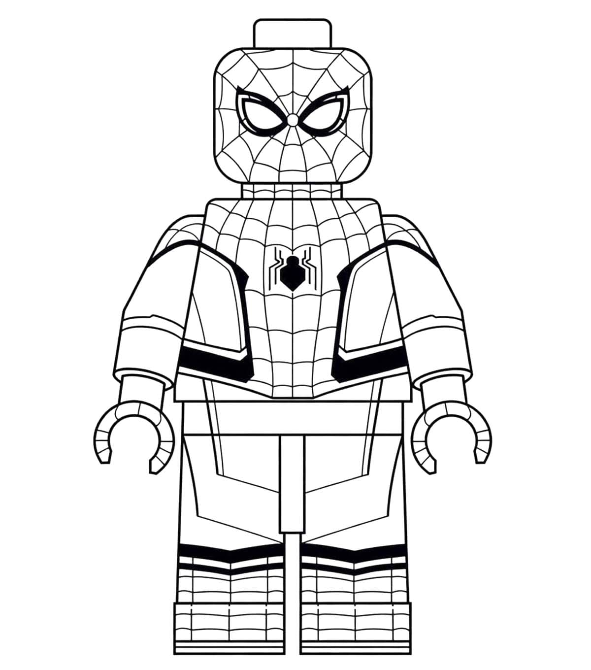 Kolorowanka Narysuj Lego Spiderman wydruku podstawowy