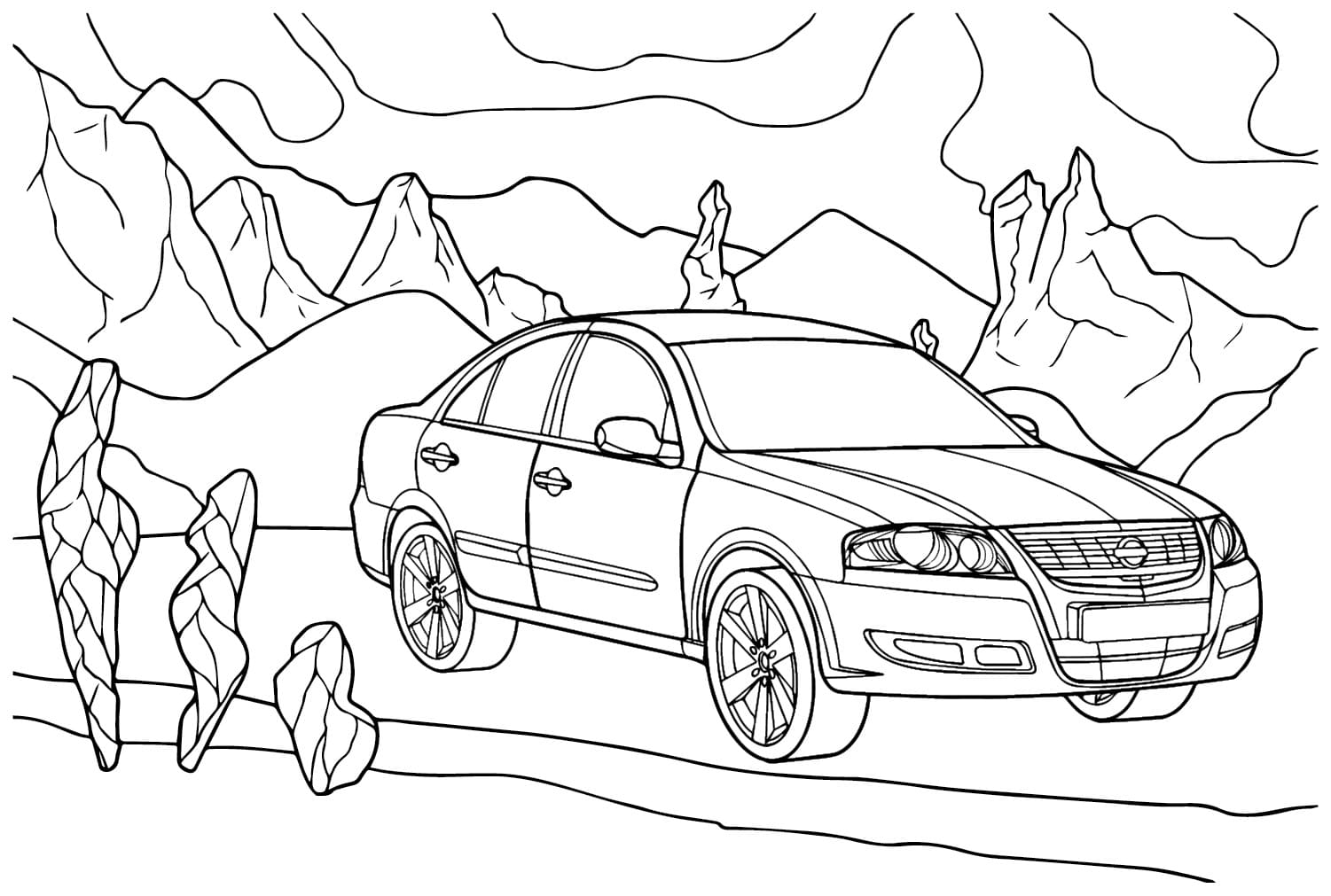 Kolorowanka Narysuj Nissan bezpłatny podstawowy