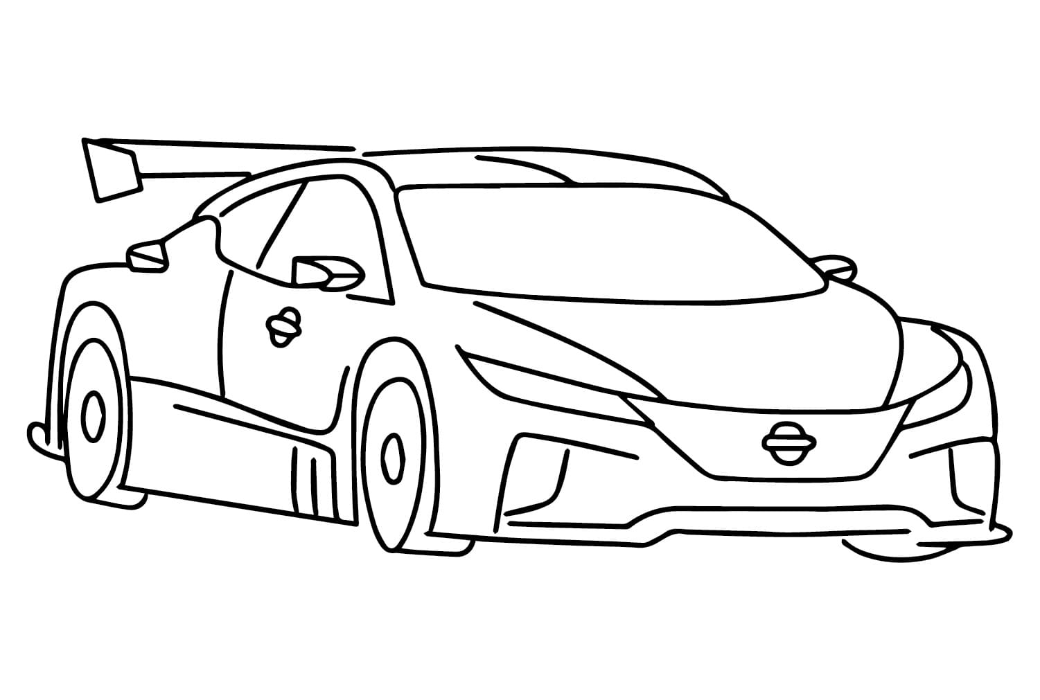 Kolorowanka Narysuj Nissan bezpłatny wydruku łatwy