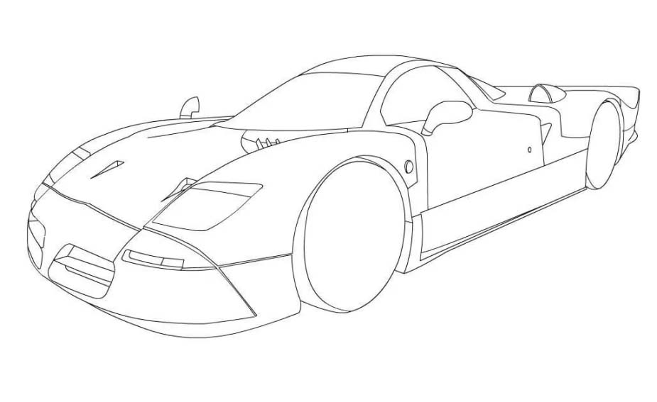 Kolorowanka Narysuj Nissan bezpłatny wydruku prosty