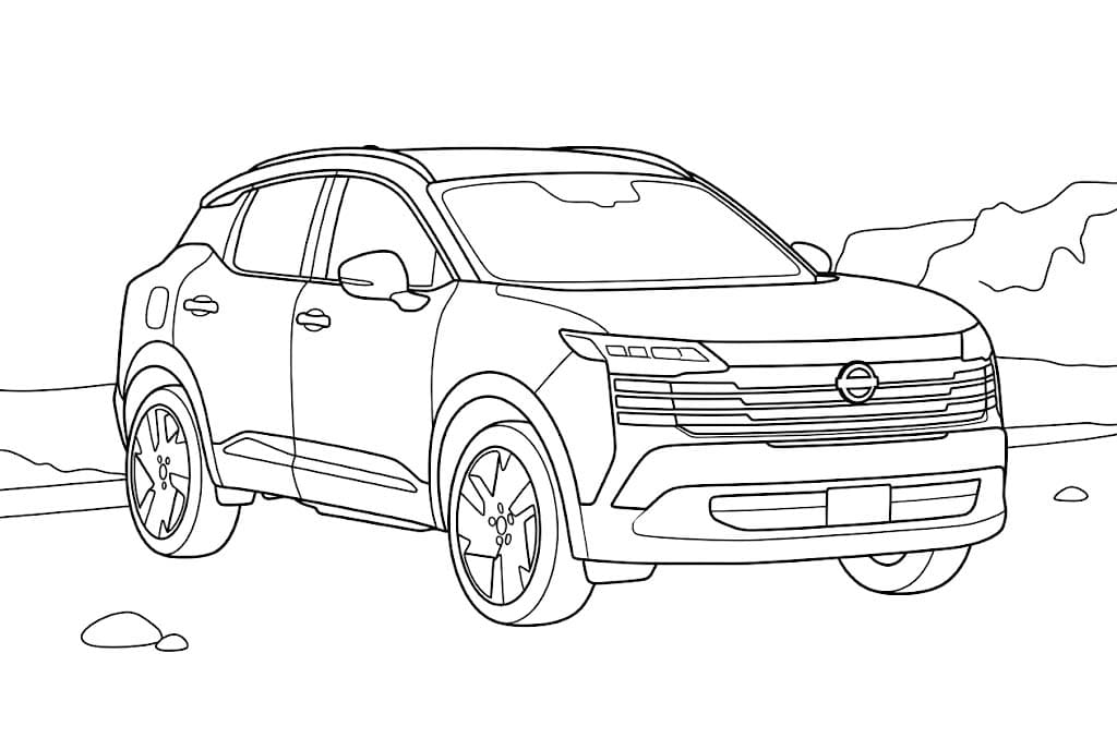 Kolorowanka Narysuj Nissan bezpłatny wydruku