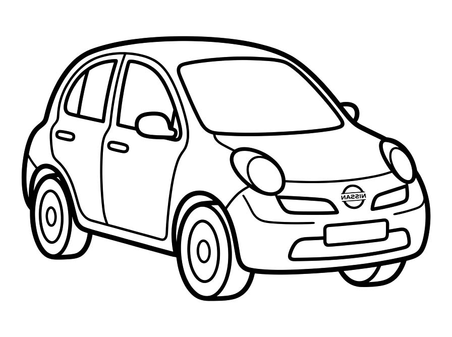 Kolorowanka Narysuj Nissan prosty