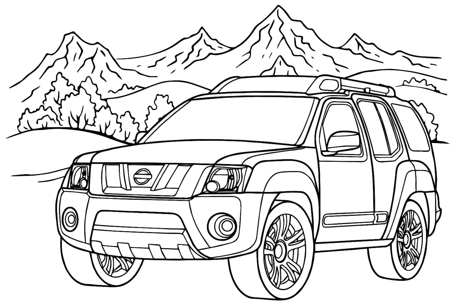 Kolorowanka Narysuj Nissan wydruku prosty