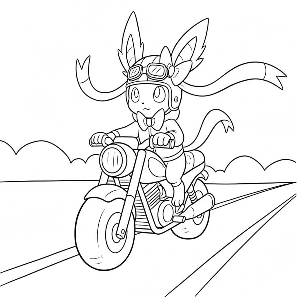 Kolorowanka Narysuj Pokemon Sylveon bezpłatny dla dzieci