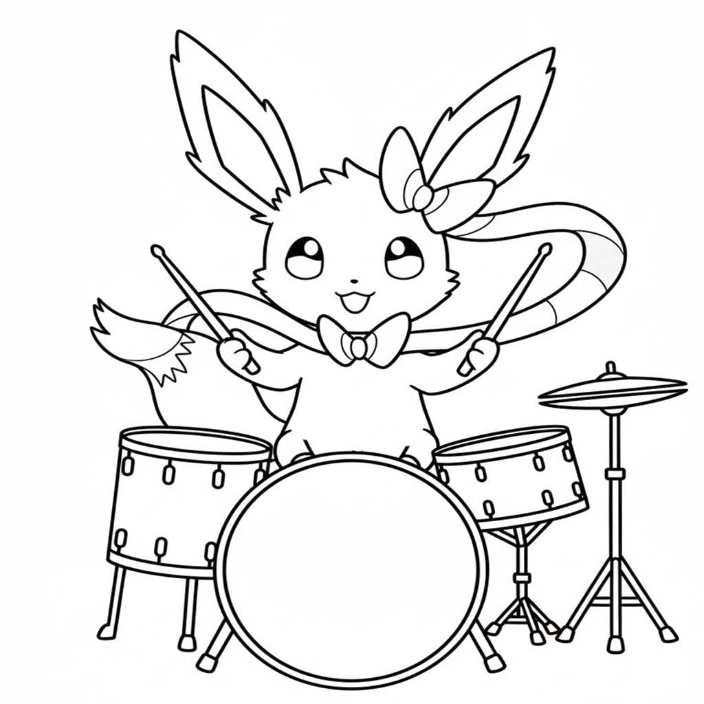 Kolorowanka Narysuj Pokemon Sylveon bezpłatny wydruku podstawowy