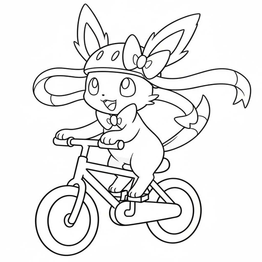 Kolorowanka Narysuj Pokemon Sylveon dla dzieci
