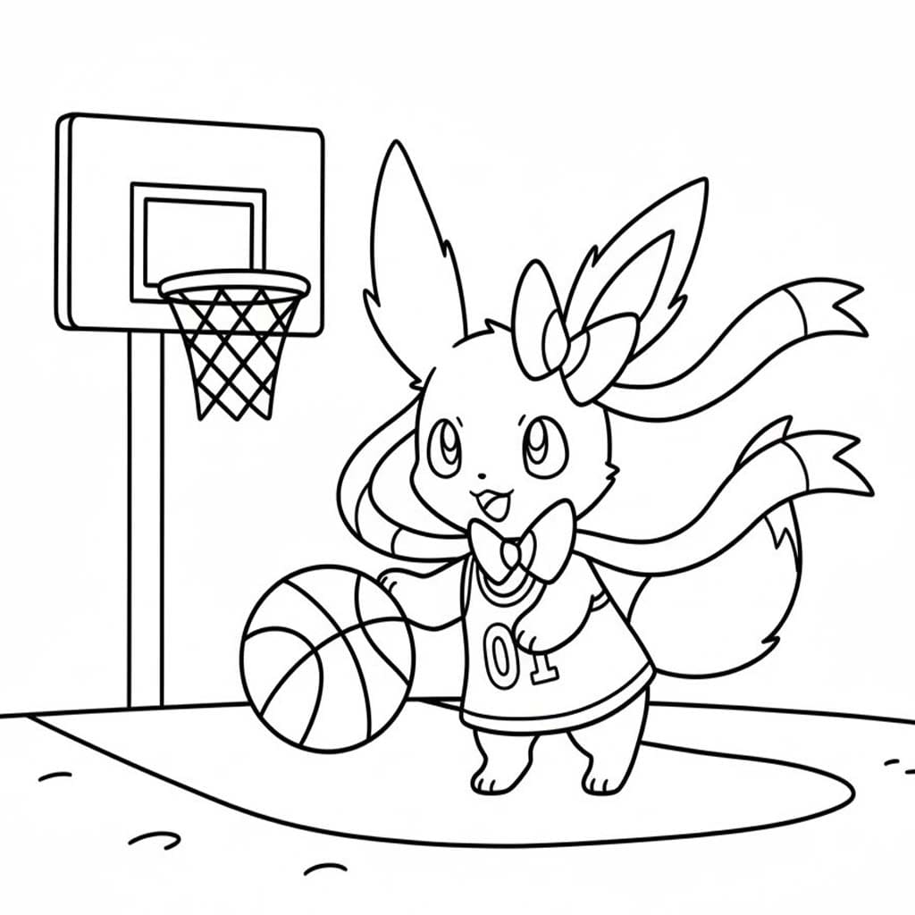 Kolorowanka Narysuj Pokemon Sylveon podstawowy