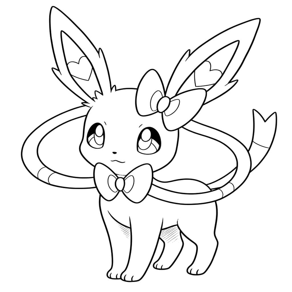 Kolorowanka Narysuj Pokemon Sylveon