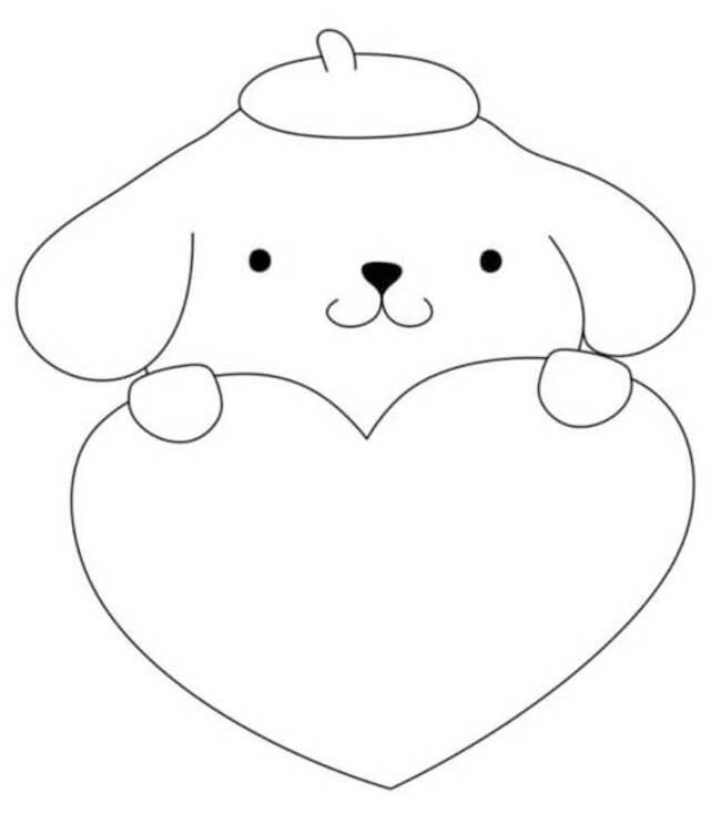 Kolorowanka Narysuj Pompompurin bezpłatny prosty