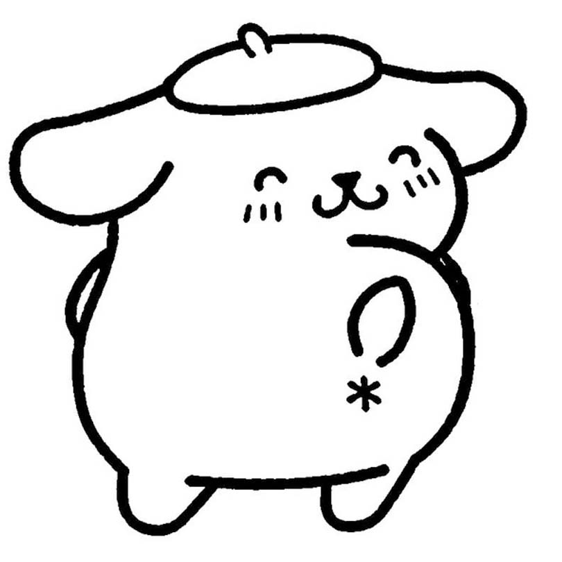 Kolorowanka Narysuj Pompompurin bezpłatny wydruku prosty