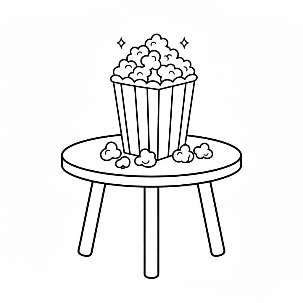 Kolorowanka Narysuj Prażona Kukurydza bezpłatny dla dzieci