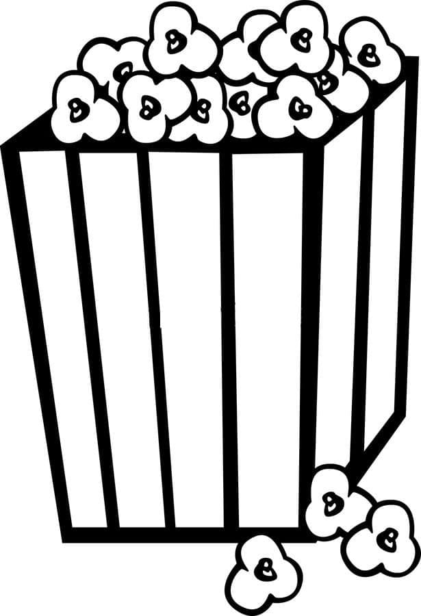 Kolorowanka Narysuj Prażona Kukurydza bezpłatny prosty