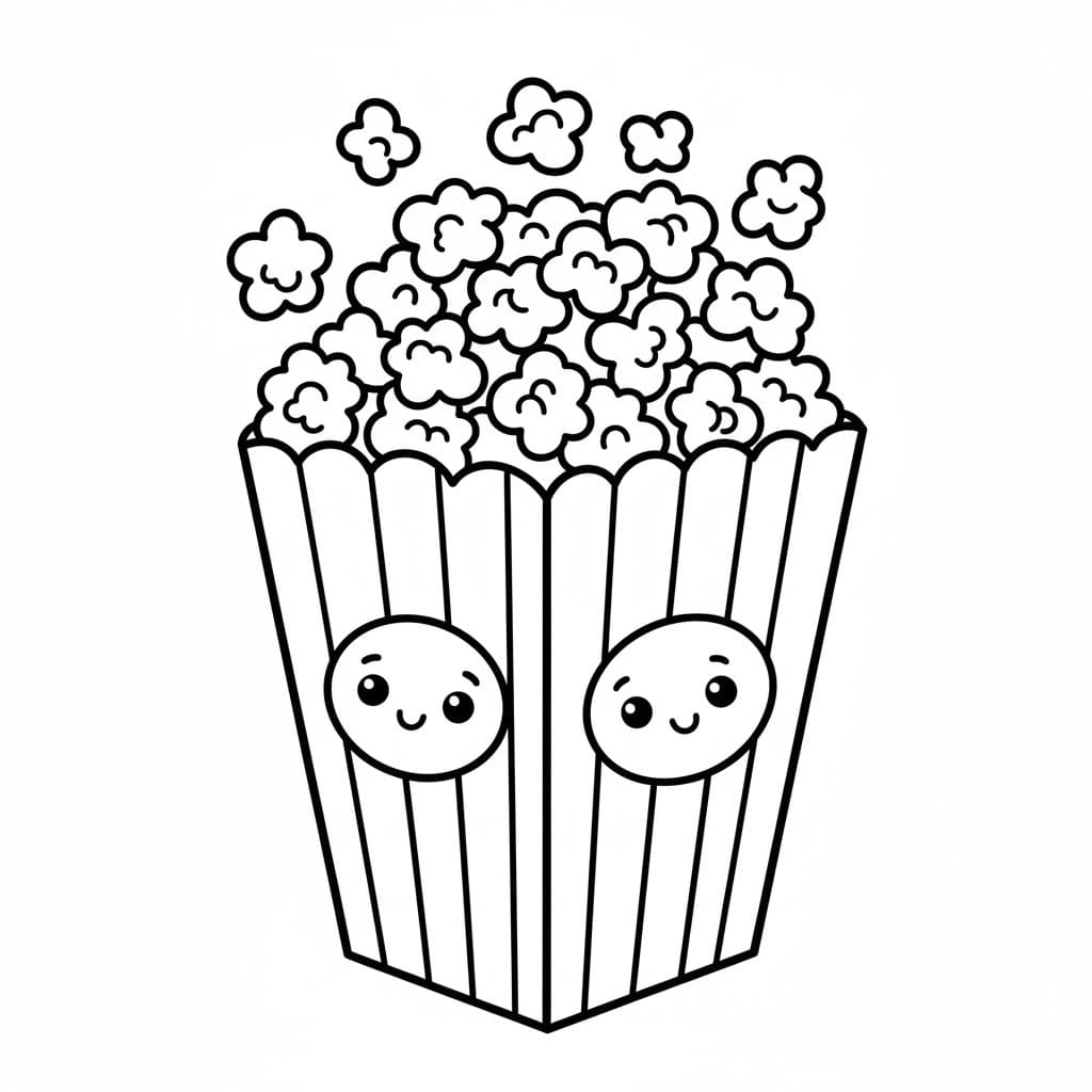 Kolorowanka Narysuj Prażona Kukurydza bezpłatny wydruku podstawowy