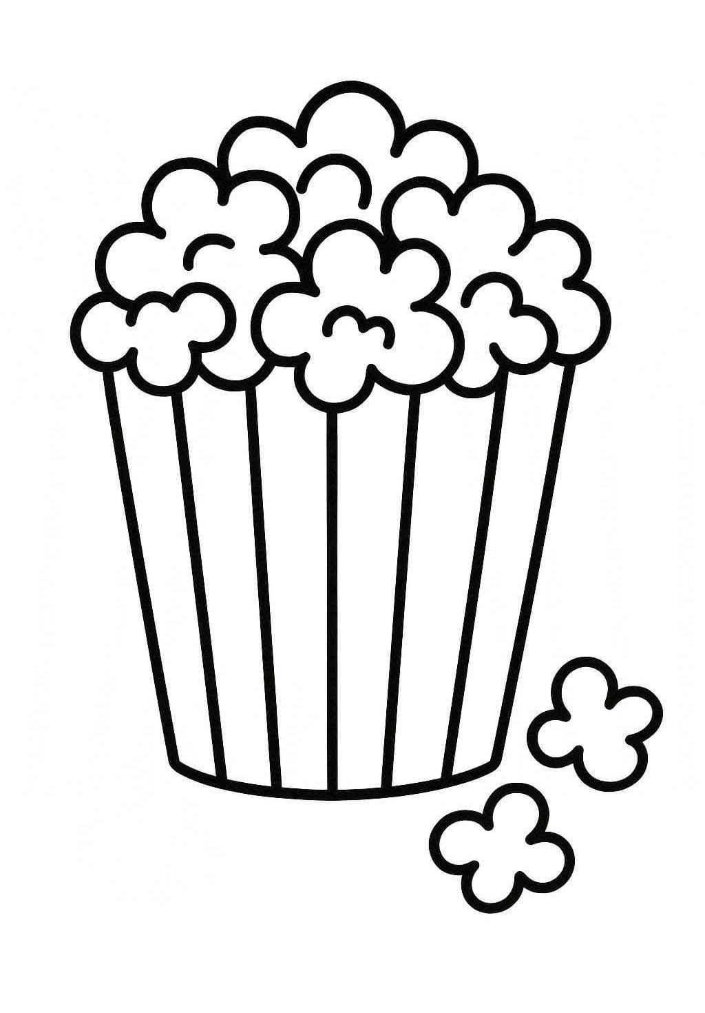 Kolorowanka Narysuj Prażona Kukurydza bezpłatny