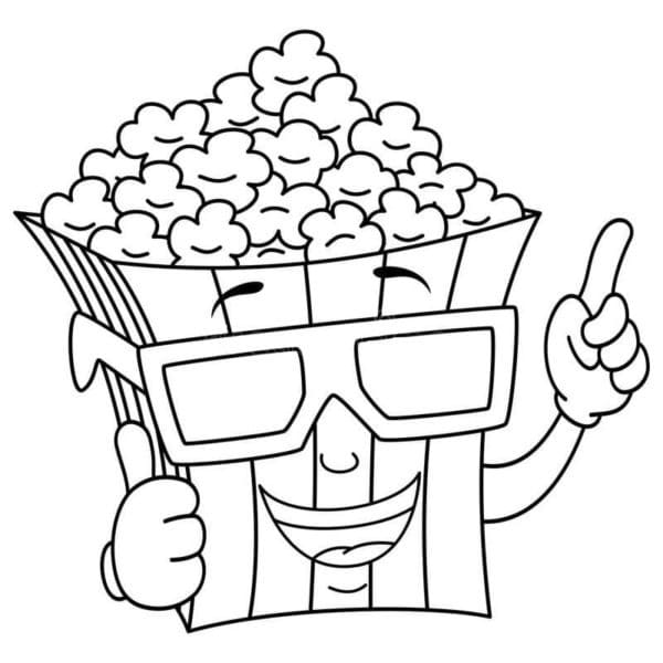 Kolorowanka Narysuj Prażona Kukurydza podstawowy