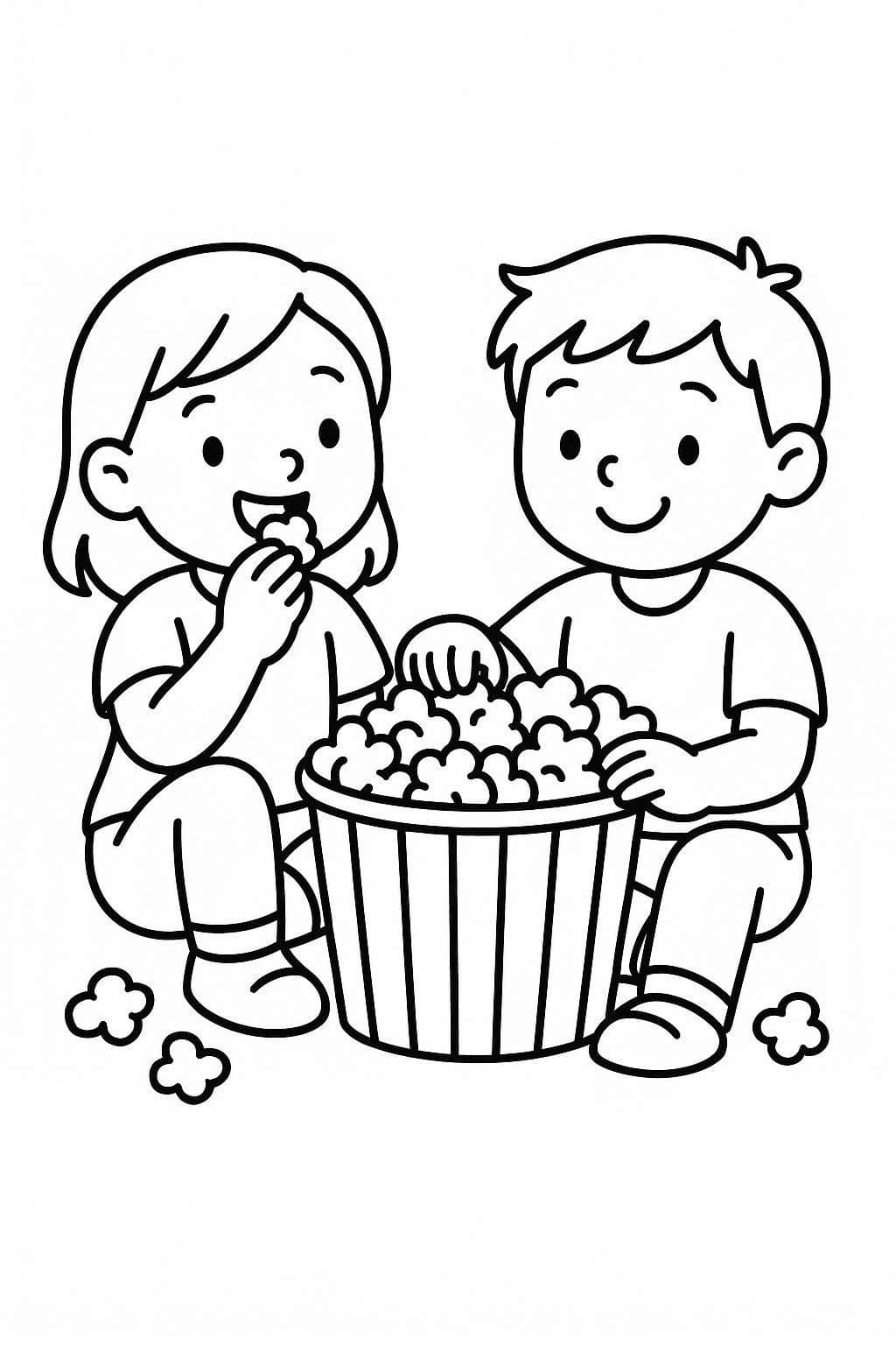 Kolorowanka Narysuj Prażona Kukurydza wydruku łatwy