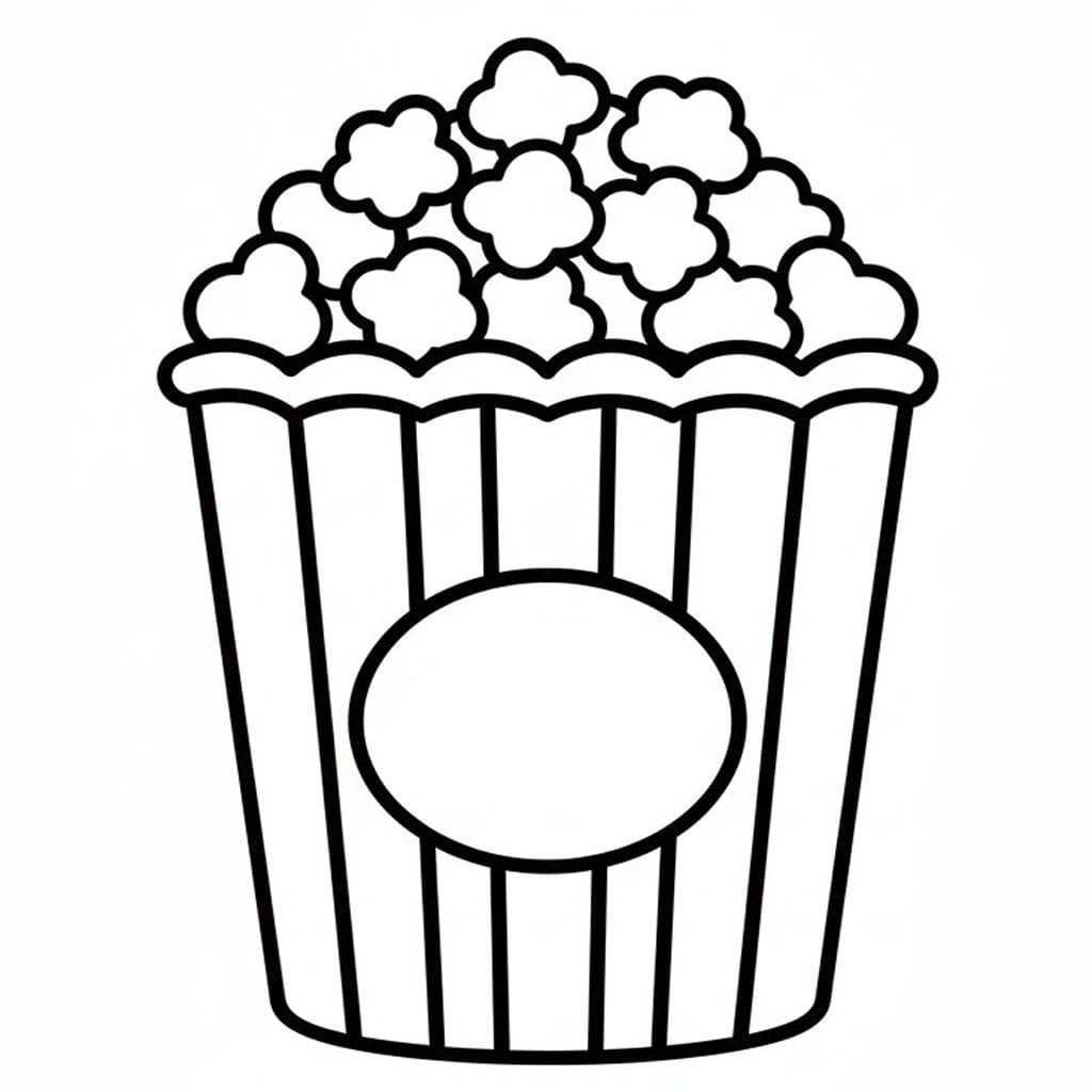 Kolorowanka Narysuj Prażona Kukurydza wydruku podstawowy