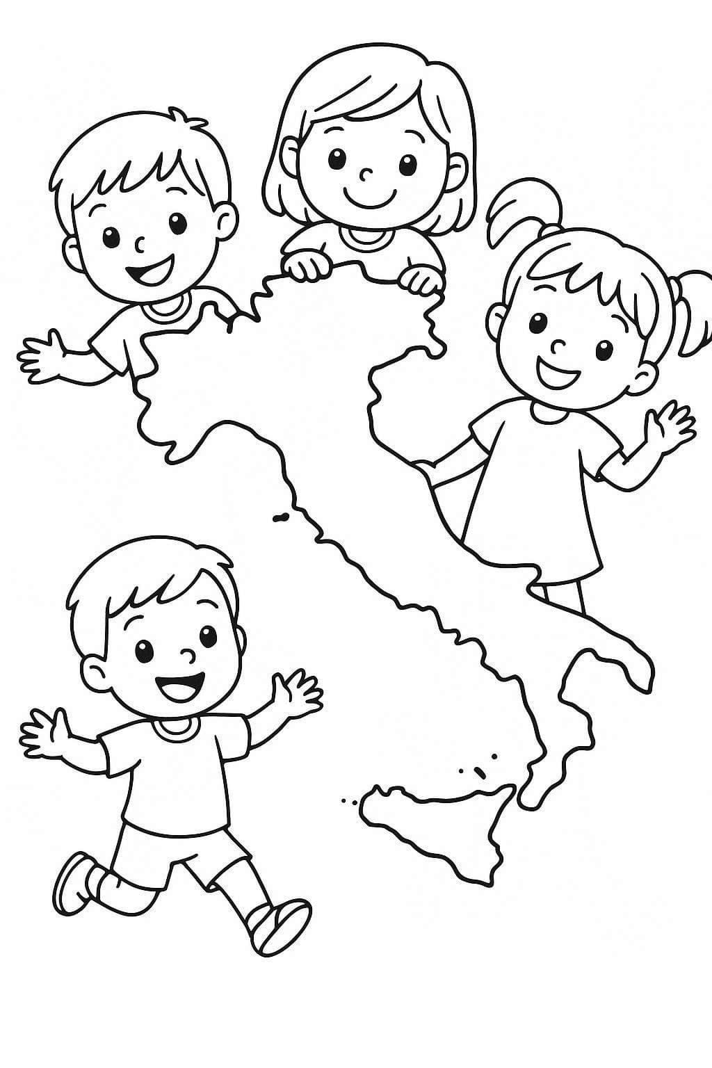 Kolorowanka Narysuj Włochy podstawowy